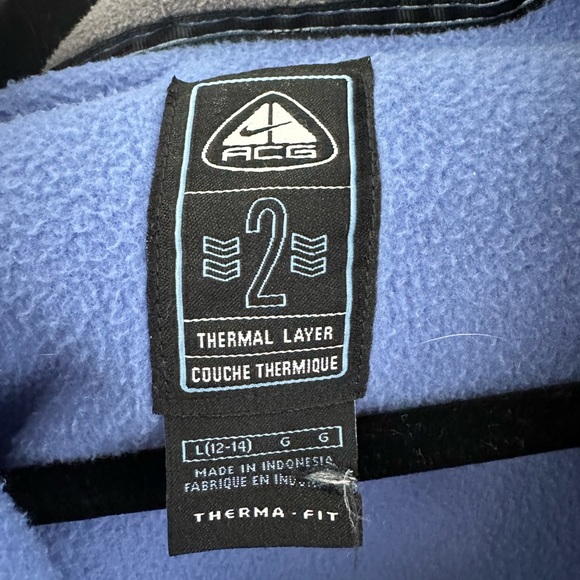 Vintage Womens Nike ACG Thermal Layer 2 Fleece Jacket Therma-Fit in Blue Size L - Picture 3 of 6